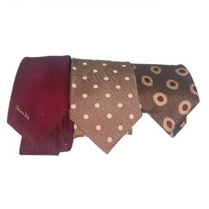 Bundle of 3 Designer Ties - Oscar de la Renta, Hugo Boss & Brooks Brothers